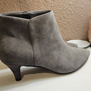 Clarks Gray Suede Ankle Booties